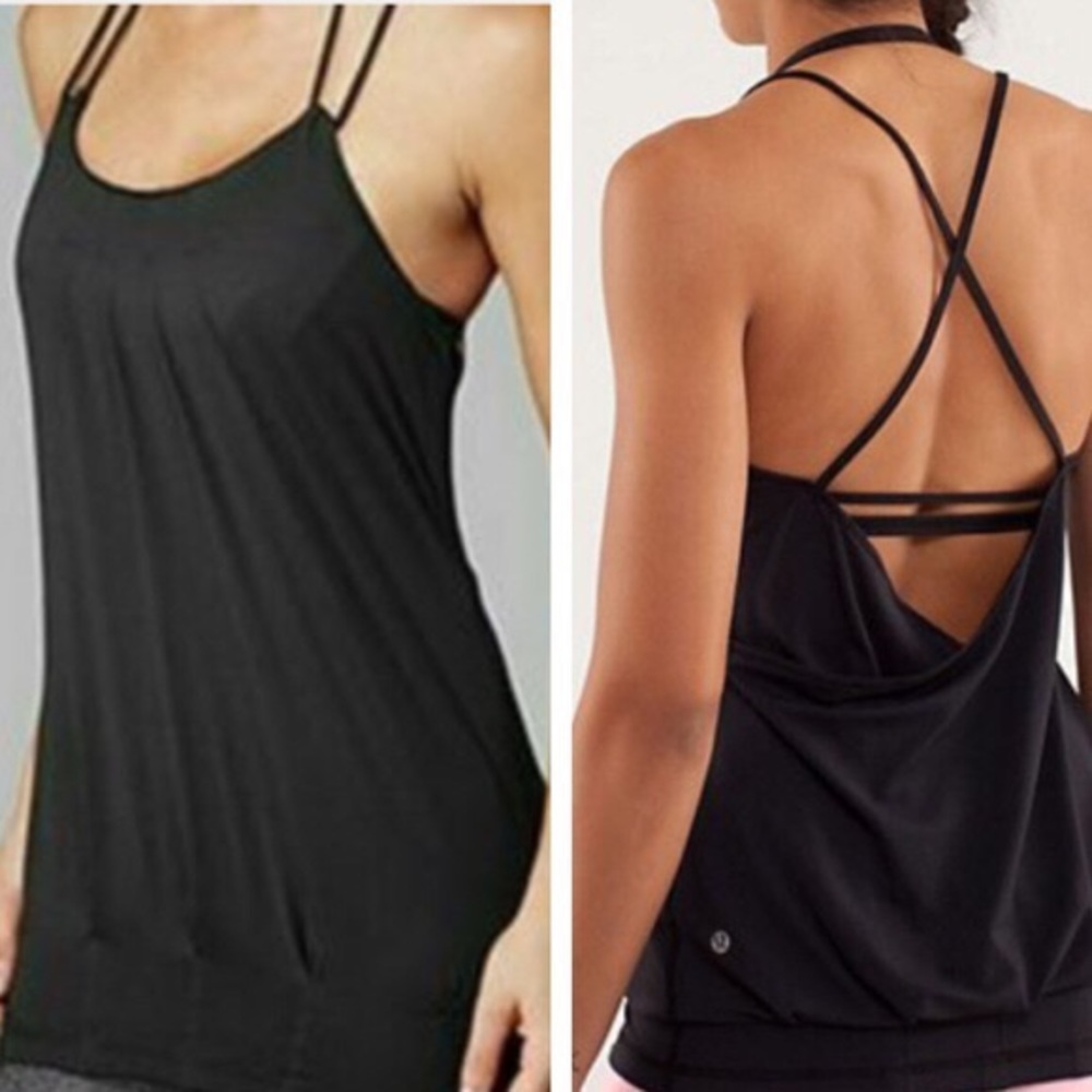 Lululemon Flow and Go Tank Strappy Sexy Black 8